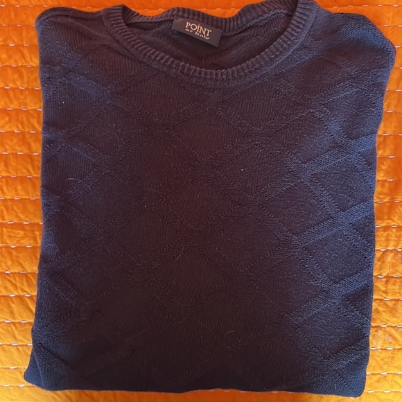Point of Italy Other - Point of Italy men’s cotton navy diamond patterned sweater szL